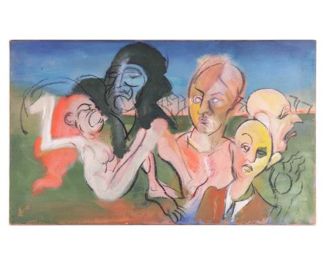 Vivian Stanshall (1943-1995) British, founding member of the Bonzo Dog Doo-Dah Band, abstract portrait of multiple figures, u