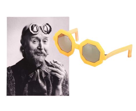 From the personal collection of Vivian Stanshall, founding member of the Bonzo Dog Doo-Dah Band, a pair of yellow-framed tint