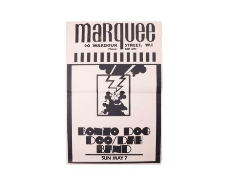 An original monochrome poster from the 1967 Bonzo Dog Doo-Dah Band concert at the Marquee (London), dated May 7th, 75 cm x 50