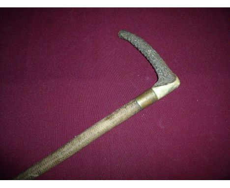 Edwardian antler handle hunting crop 