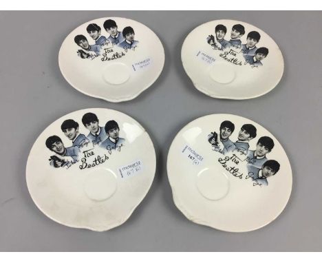 FOUR VINTAGE 'BEATLES' SAUCERSThere is a stamp on all 4 plates, an image of this stamp has been uploaded. Two of the plates s