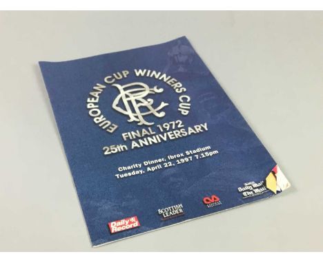 COLLECTION OF RANGERS F.C. PROGRAMMES,circa 1960s onwards, along with a scrapbook, a mantel clock, assorted ties, two jackets