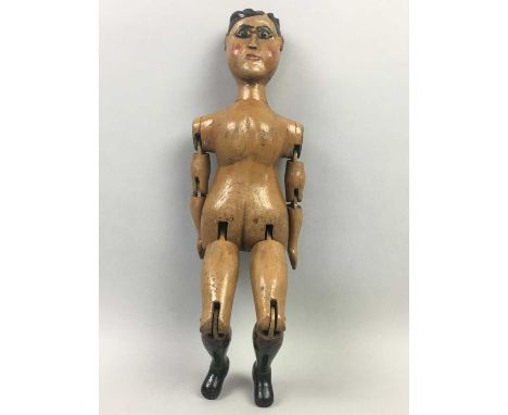 VINTAGE WOODEN FIGURE,with articulated joints, 36cm long