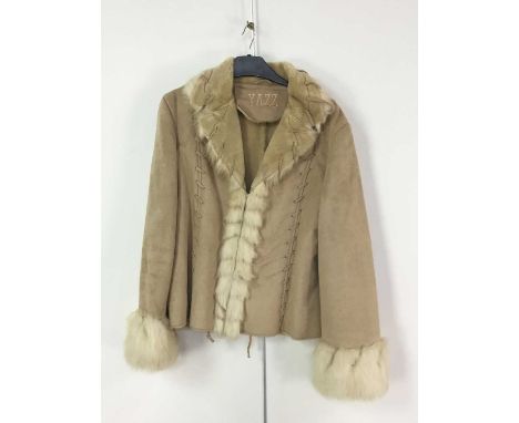 SABAH LEATHER JACKET,women's size 10, along with three other jackets comprising a 'Yazz' vintage faux suede jacket in size 14