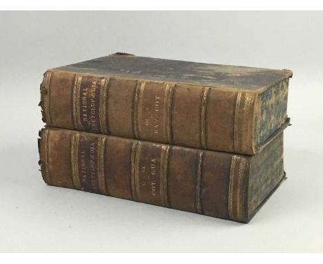 COLLECTION OF ANTIQUARIAN BOOKS,leather bound volumes, including volumes I-II, III-IV, V-VI, XI-XII and XIII of National Ency