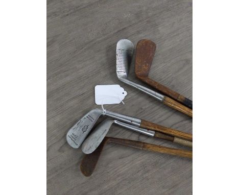 GROUP OF VINTAGE HICKORY SHAFTED GOLF CLUBS,makers including Peter McEwan (Nairn), Nicoll's, J Anderson (Carnoustie), J.R Col