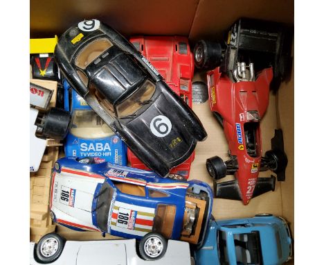 Three boxes of play worn diecast vehicles including Dinky 145 Singer Vogue; another&nbsp;265 Plymouth Plaza "USA Taxi"; Corgi