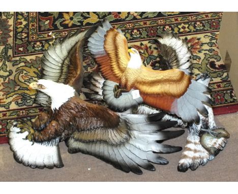 Three modern Fraser Art Bossons wall plaques, Eagle, Osprey, American Bald Eagle and miscellaneous items.