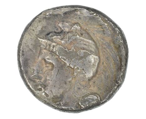 Lucania, Velia AR Didrachm Lucania, Velia AR Didrachm. Circa 400-350 B.C. Head of Athena left, helmet decorated with a griffi