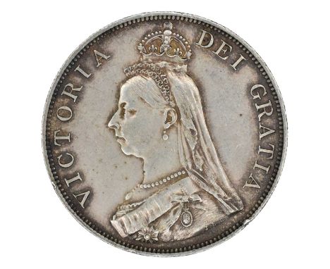 Queen Victoria, Double-Florin, 1889 inverted 1 for I in VICTORIA. Queen Victoria, Double-Florin, 1889 inverted 1 for I in VIC