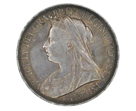 Queen Victoria, Crown, 1897 LX. Queen Victoria, Crown, 1897 LX, Old veiled bust l. R. St. George and dragon. Regnal date on e