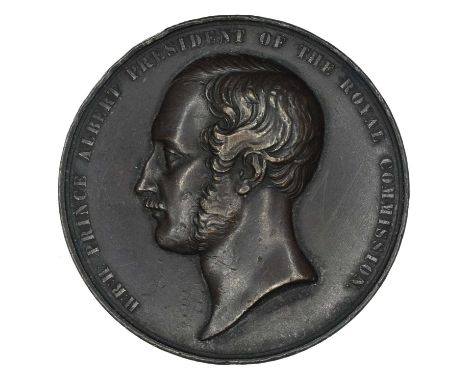 A Victorian bronze Great Exhibition medal. A Victorian bronze Great Exhibition medal, designed by William Wyon R.A., obverse 