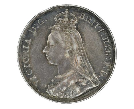 Queen Victoria, Crown, 1888 wide date. Queen Victoria, Crown, 1888 wide date, Jubilee bust l. R. St. George and dragon, edge 