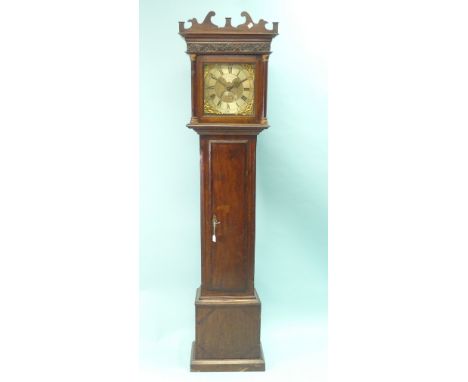Henry Rendell, Tiverton, an oak 30-hour longcase clock with single-weight movement striking on a bell, the eleven-inch square
