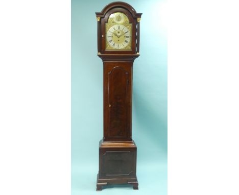 A Georgian style quarter-chiming mahogany 8-day Longcase Clock, with three-weight movement chiming on eight bells and strikin