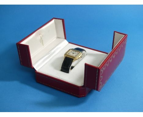 Cartier 'Panthére de Cartier' 18ct yellow gold gentleman's Wristwatch, quartz, circa 1989, the square dial with black Roman n
