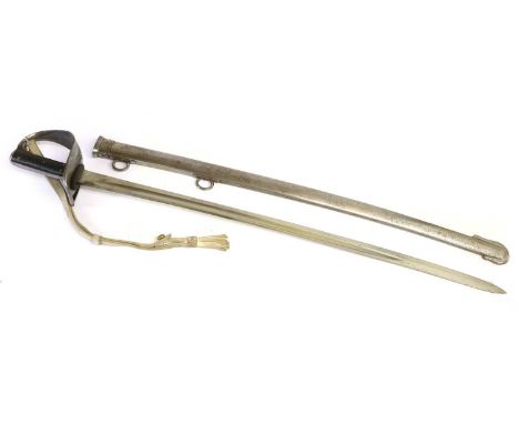 A British 1882 Pattern Mark I Short Cavalry Trooper's Sword, the 84cm single edge fullered steel blade stamped WILKINSON at t