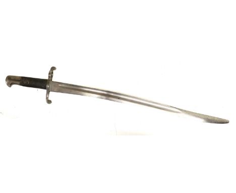 A Rare Whitworth 1863 Pattern Yataghan Sword Bayonet, the 567cm steel blade and pommel with Enfield inspector's marks, the cr