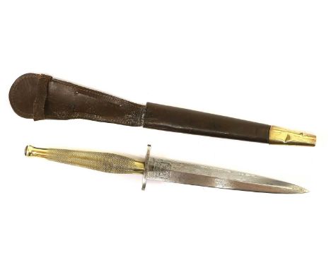 A Second Pattern Fighting Knife, the 18cm hand forged steel blade with a recessed panel etched THE F-S FIGHTING KNIFE, no mak