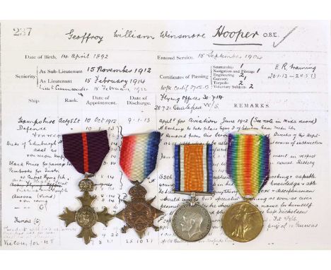 A First World War Military O.B.E. Group of Four Medals, awarded to Lieutenant Geoffrey William Winsmore Hooper, Royal Navy, c