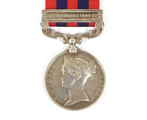 An Indian General Service Medal, 1854, with clasp CHIN-LUSHAI 1889-90, awarded to 2135 Pte.J.Douglas, 1st Bn. K.O.Sco.Bord., 