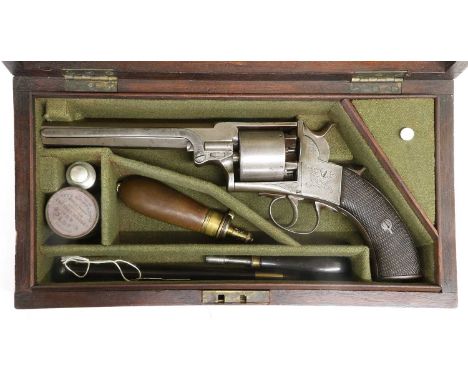A 19th Century 54 Bore Five Shot Double Action Percussion Revolver by Deane &amp; Son, London, the 15cm octagonal barrel sign