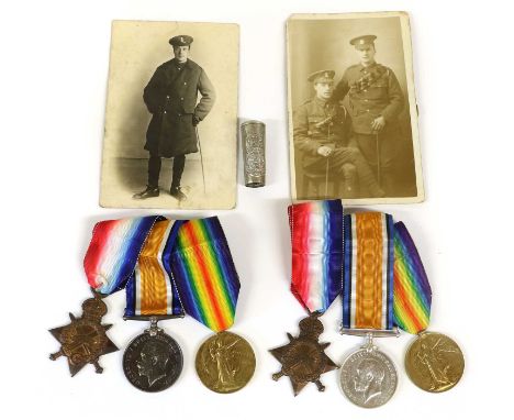 Two First World War Trios to the Yorkshire Hussars, each comprising 1914-15 Star, British War Medal and Victory Medal, awarde