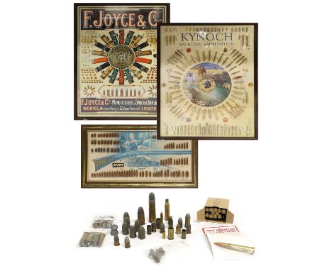 A Speer Bullet Display, commemorating the United States Bicentennial, with printed backing in a gilt frame; two Reproduction 