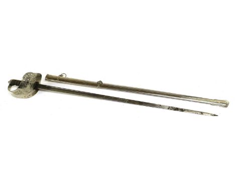 An Elizabeth II 1897 Pattern Infantry Officer's Sword by Wilkinson Sword Ltd., the 82cm fullered steel blade etched with make