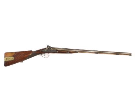 A 19th Century Side by Side Double Barrel Percussion Sporting Gun by Deakin, the 75cm steel barrels now with ex:Jaipur Armour