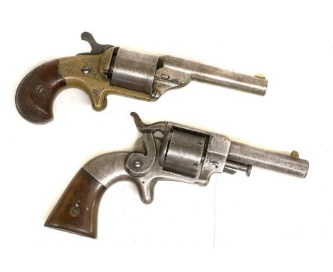 A 19th Century .32 Calibre Rimfire Six Shot Pocket Revolver by Allen &amp; Wheelock, Worcester , MS. US., the 7.5cm octagonal