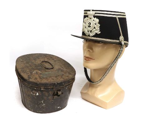 A Victorian Officer's Black Cloth Forage Cap to the 2nd Battalion North York Rifle Volunteers, of kepi type, the sides with d