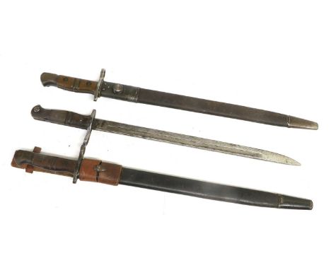 Two First World War 1913 Bayonets by Remington, each with blade stamped with maker's mark, issue date for March 1917 and Apri
