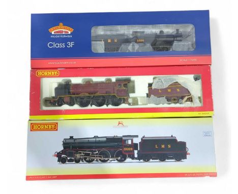 HORNBY OO gauge – R3616 LMS Class 5 loco boxed, LMS 4-6-0 loco boxed and Bachmann Class 3F loco boxed