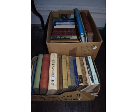 Two boxes of books including home management, vintage bee keeping,Home farming and more.