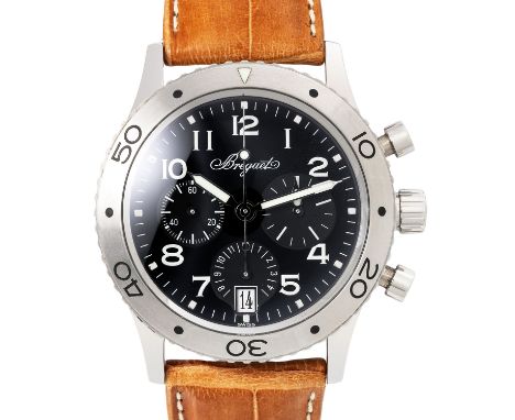 BREGUET Type XX "Transatlantique Flyback" Ref 3820 Herren Chronograph. Box und Papiere. Edelstahl. Automatik-Werk Kal. 582 mi