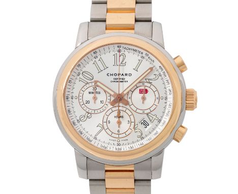 CHOPARD Mille Miglia Ref 158511 Herren Chronograph. Box und Papiere. Edelstahl / 18K Rosegold. Glasboden. Automatik Kal. ETA 