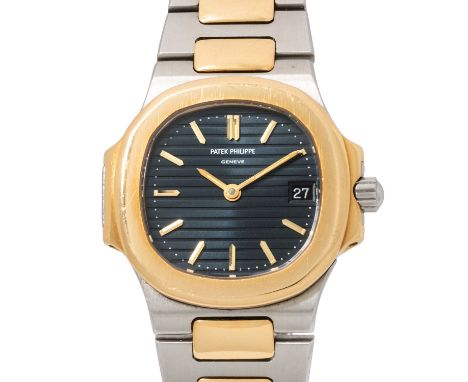 PATEK PHILIPPE Nautilus Ref 4700 Damenuhr. Edelstahl / 18K Gelbgold. Quarzwerk in funktionsfähigem Zustand. Neue Batterie. Bl