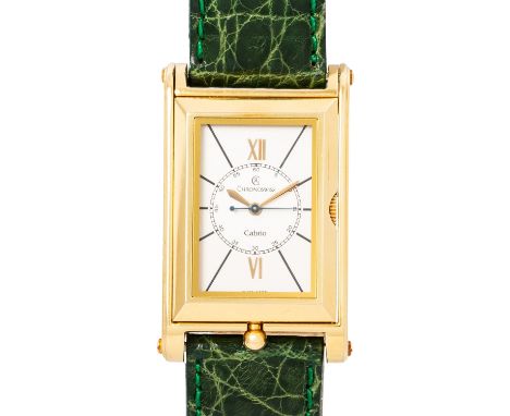 CHRONOSWISS Cabrio CH2671 Herrenuhr von 1994. Gelbgold 18K, drehbares Gehäuse mit Saphirglasboden. Automatik-Werk ETA Kal. 26
