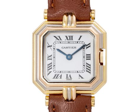 CARTIER CeintureTrinity "Paris Dial" Ref 66002 Damenuhr. Gelbgold 18K. Quarzwerk in funktionsfähigem Zustand. Neue Batterie. 