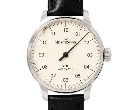MEISTERSINGER No. 3  Ref AM903 Herrenuhr. Edelstahl. Glasboden. Automatik-Werk Kal. ETA  2824-2 mit sehr guten Gangwerten (-3