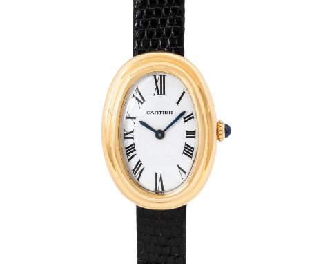 CARTIER Baignoire Ref 78094 Damenuhr mit Papieren. Gelbgold 18K. Handaufzugswerk Kal. 78-1 mit sehr guten Gangwerten (+9s/d. 