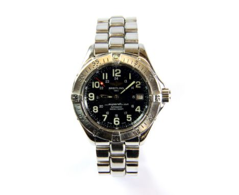 A gentleman's Breitling stainless steel wrist watch.