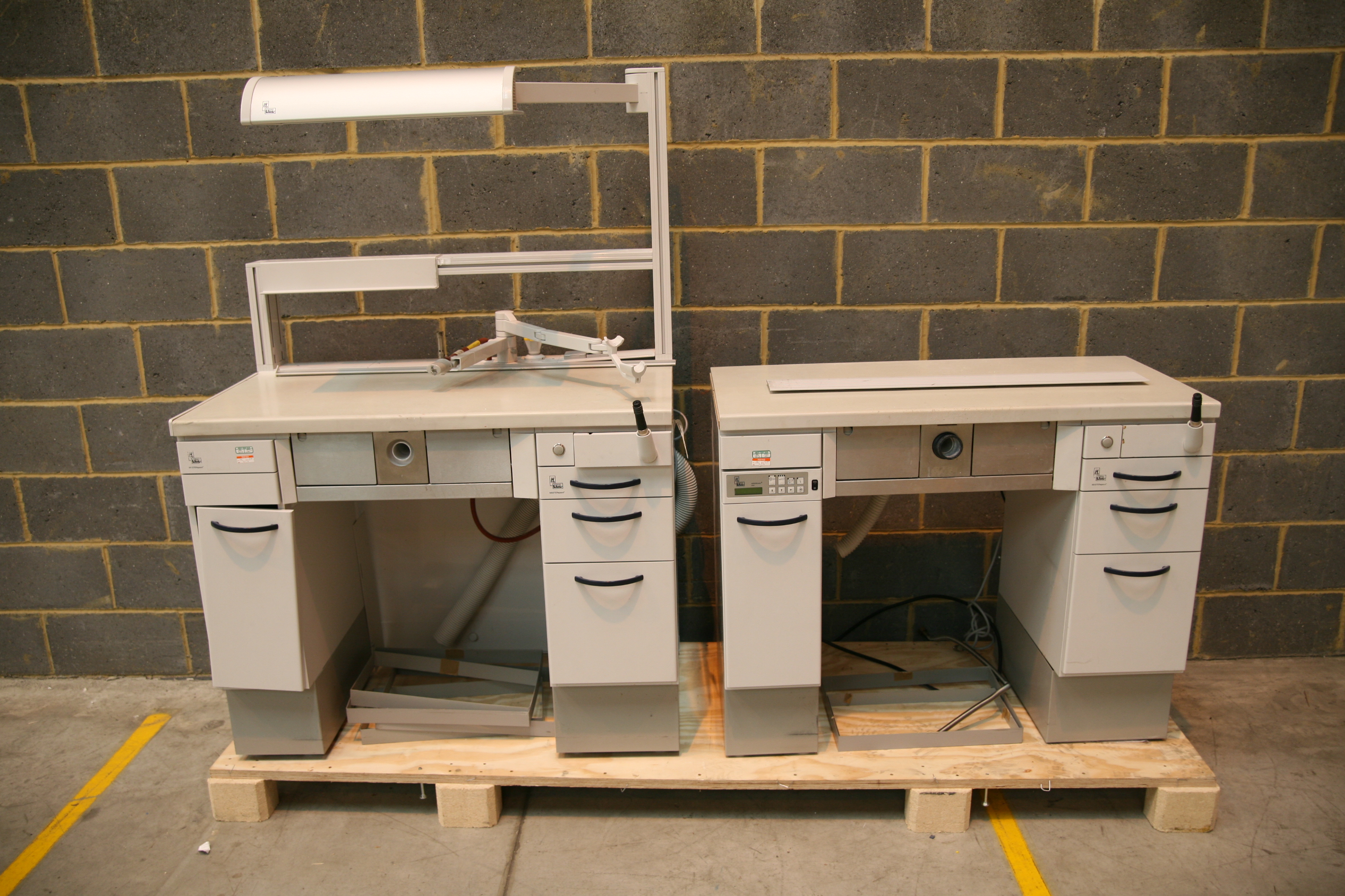 2x Kavo EWL Masterspace Dental Lab Workstations With 1x 9010 Light And