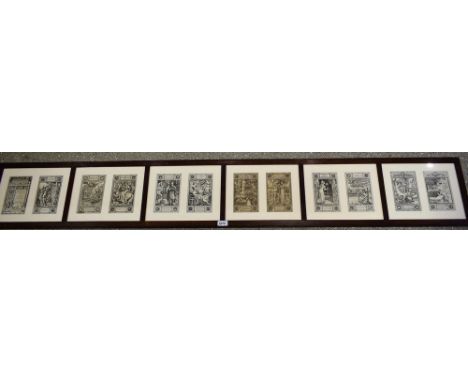 Walter Crane (1845 - 1915), after, a set of twelve book title and sub-title pages from Grimm's Household Stories, comprising 