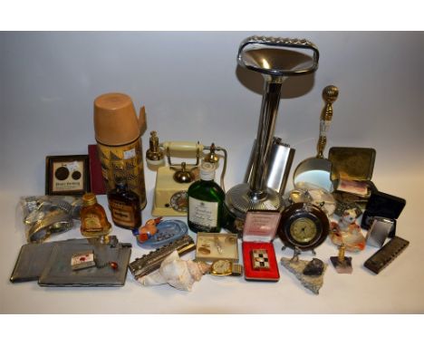 Boxes and Objects - gentleman's wrist watches including Tissot, Avia, etc; a novelty cigar cutter modelled as child on chambe