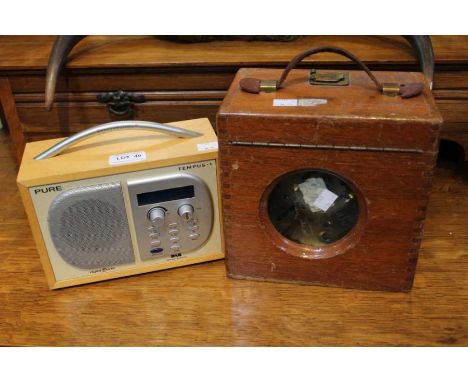 A pure DAB radio with a pigeon racing clock