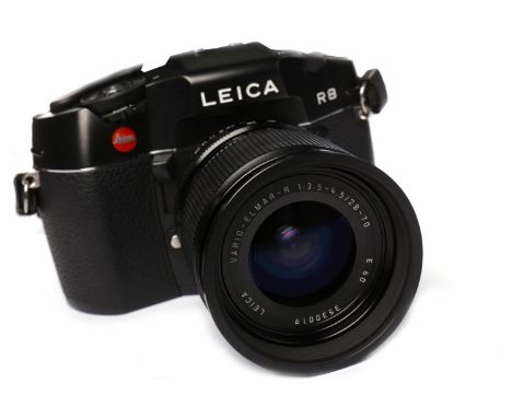 LEICA R8black finish, serial number 2435348, dated after 1996; fitted with a Leica Vario-Elmar-R 1:3.5-4.5/28-70 E60, with se