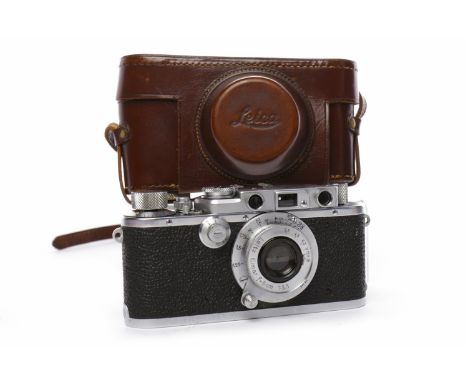 1933 LEICA 3 chrome finish, serial number 116874; fitted with Leitz Elmar f=5cm 1:3,5 lens, serial number 224622, in fitted l