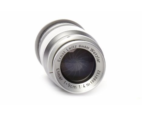 LEITZ ELMAR 90MM SCREW MOUNT LENSchrome finish with black band, part number 1080132
